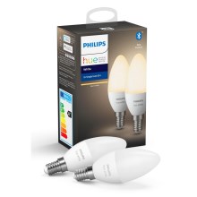 НАБІР 2x Світлодіодна лампочка з регульованою яскравістю Philips Hue WHITE E14/5,5W/230V 2700K