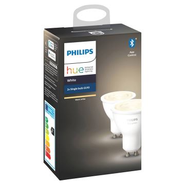 НАБІР 2x Світлодіодна лампочка з регульованою яскравістю Philips Hue WHITE GU10/5,2W/230V 2700K
