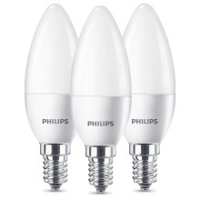 НАБІР 3x Світлодіодна лампочка Philips B35 E14/5,5W/230V