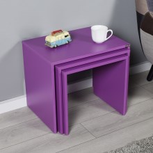 НАБІР 3x Журнальний столик фіолетовий
