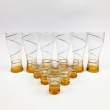 Набір 6x великих стаканів і 6x менших стаканів жовтий