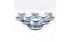 Набір 6x керамічних чашок з блюдцем біло-синій колір