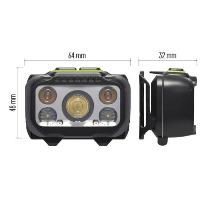 Налобний акумуляторний ліхтар з регулюванням яскравості LED/3xAAA/1000 mAh 3,7V
