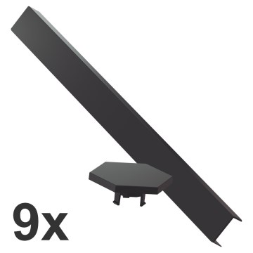 Nanoleaf - Набір чохлів на рейку LINES 9 шт. чорний матовий