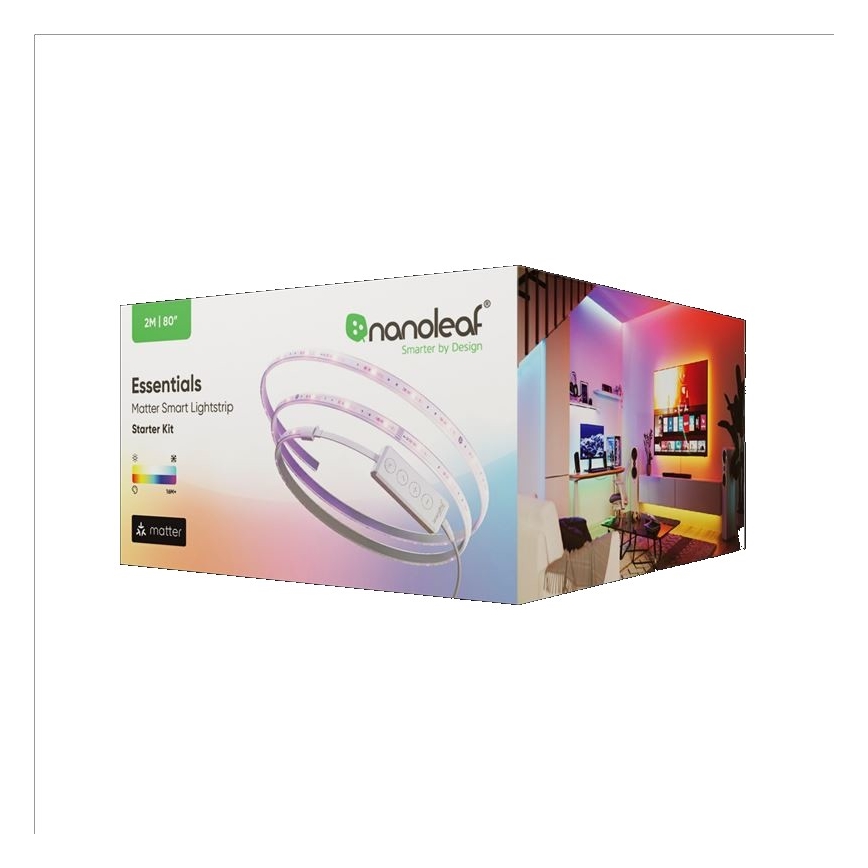 Nanoleaf - Светодиодная RGBW-лента с регулированием яркости ESSENTIALS 2700-6500K Wi-Fi 2 м