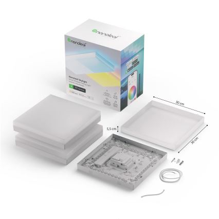Nanoleaf - НАБОР 3x LED RGBW Диммируемый потолочный светильник SKYLIGHT 1xLED/18W/230V + 2xLED/16W/230V 2700-6500K Wi-Fi