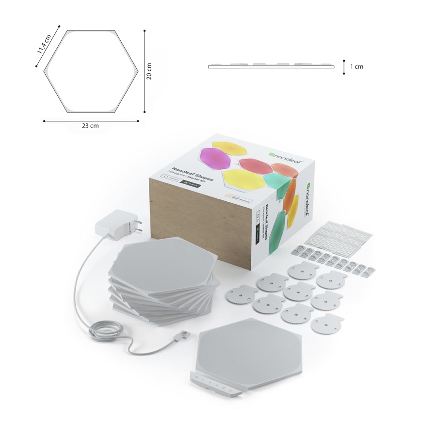 Nanoleaf - НАБОР 9x Светодиодная RGB-панель с регулированием яркости SHAPES HEXAGON LED/2W/230V 1200-6500K Wi-Fi
