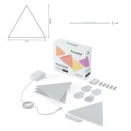 Nanoleaf - НАБОР 10x Светодиодная RGB-панель с регулированием яркости TRIANGLES LED/0,5W/230V Wi-Fi