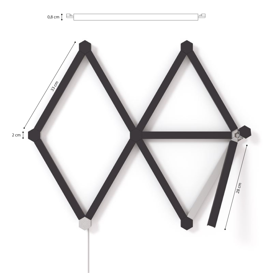 Nanoleaf - Набір чохлів на рейку LINES 9 шт. чорний матовий