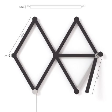 Nanoleaf - Набор крышек для реек LINES 9 шт. матовый черный