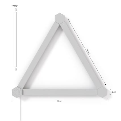 Nanoleaf - Удлинительный набор 3x Светодиодная RGBW-рейка с регулированием яркости LINES LED/2W/230V 1200-6000K Wi-Fi