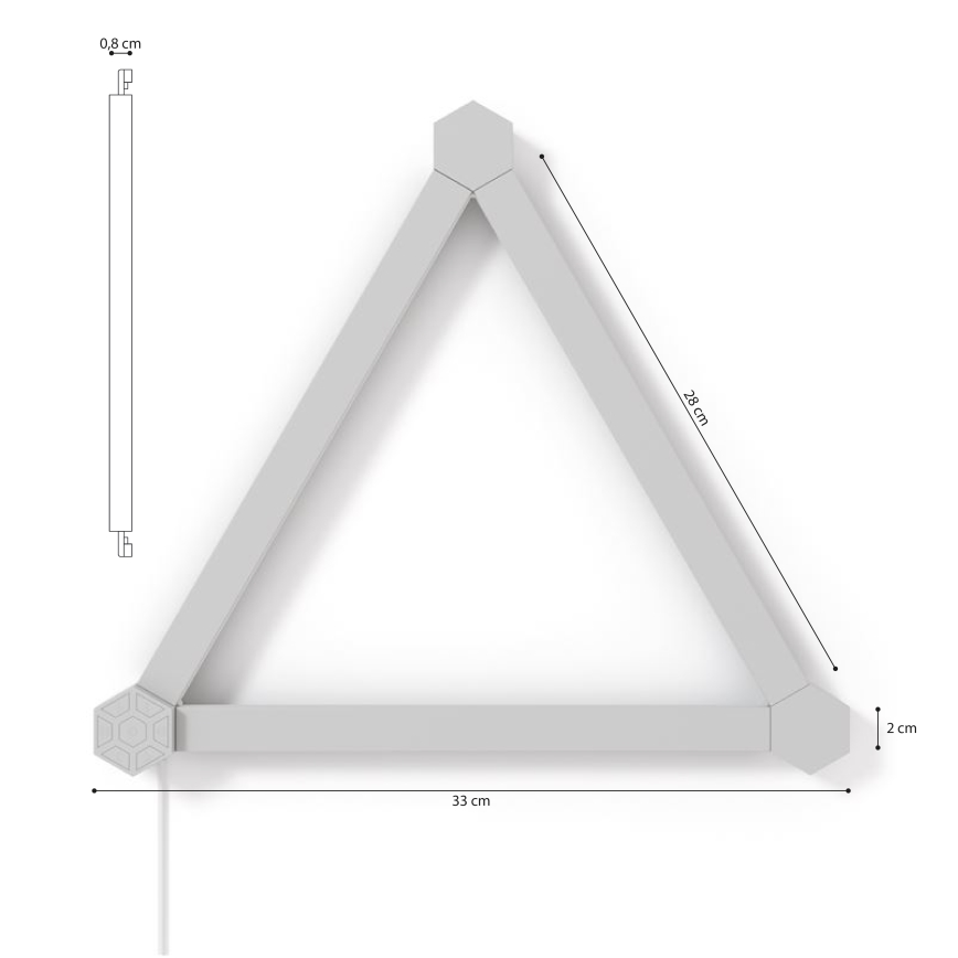 Nanoleaf - Удлинительный набор 3x Светодиодная RGBW-рейка с регулированием яркости LINES LED/2W/230V 1200-6000K Wi-Fi