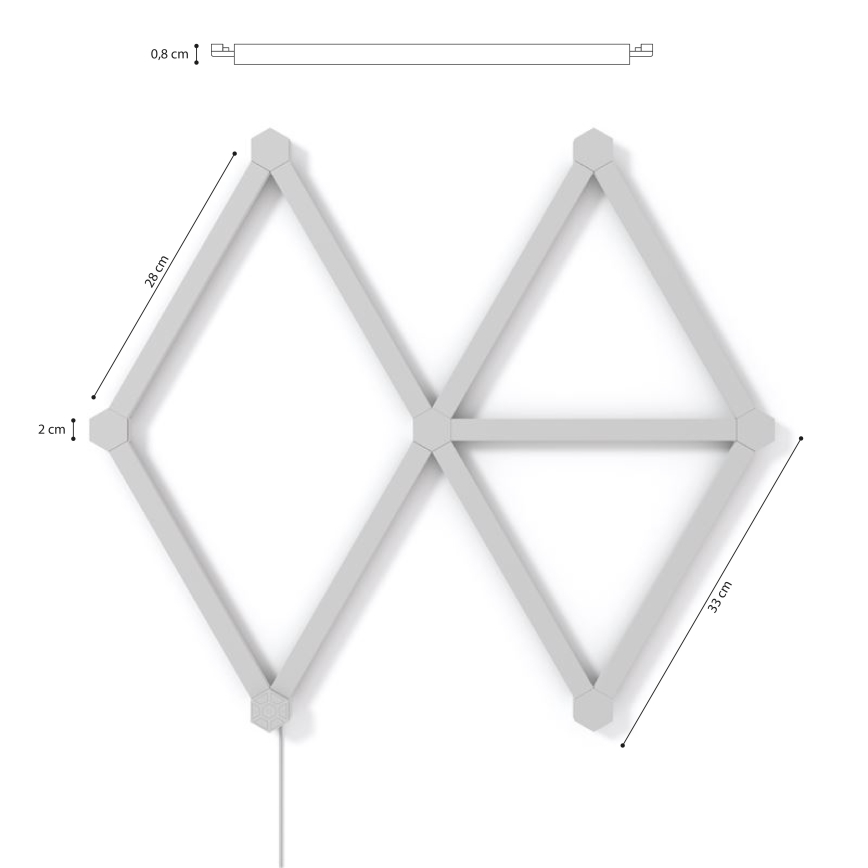 Nanoleaf - НАБІР 9x LED RGBW рейка з регулюванням яскравості LINES LED/2W/230V 1200-6000K Wi-Fi