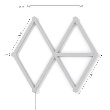 Nanoleaf - НАБОР 9x Светодиодная RGBW-рейка с регулированием яркости LINES LED/2W/230V 1200-6000K Wi-Fi