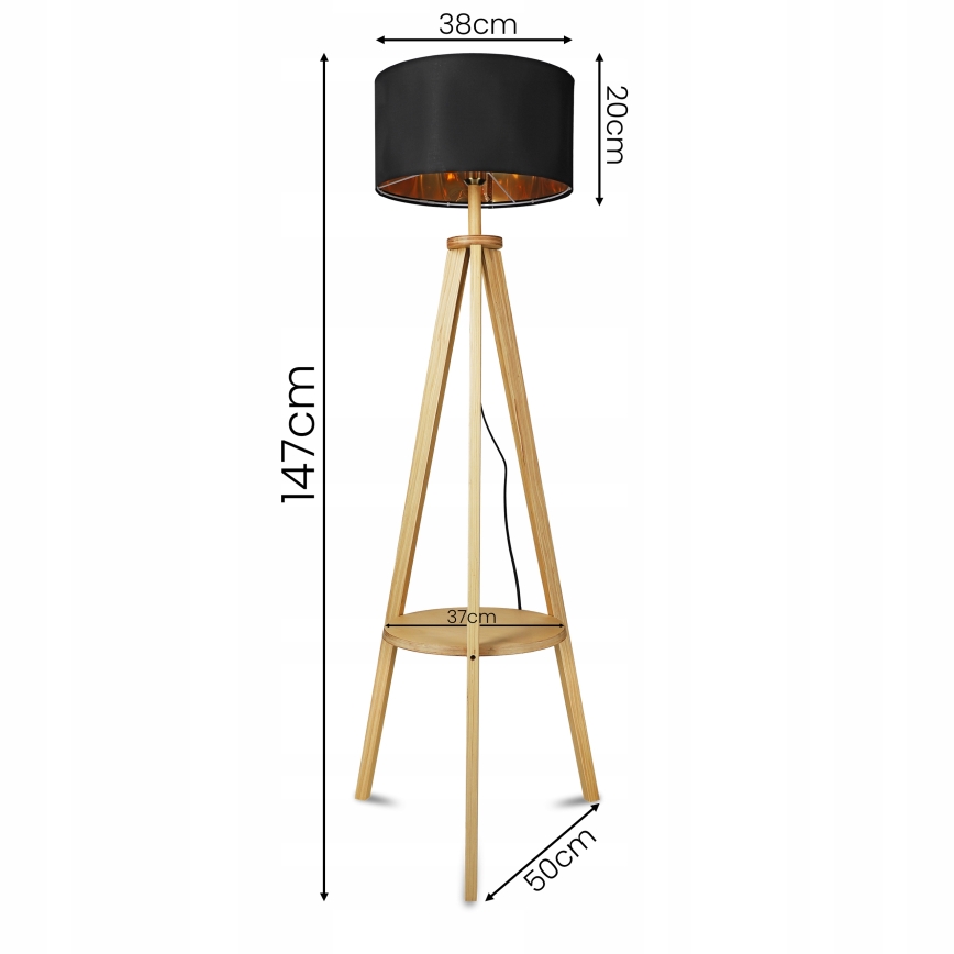 Напольная лампа 1xE27/40W/230V чёрная