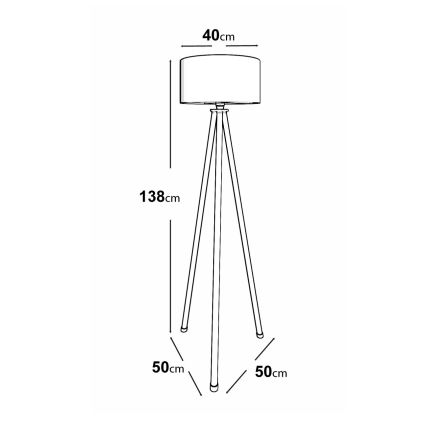Напольная лампа AYD 1xE27/40W/230V чёрная/белая