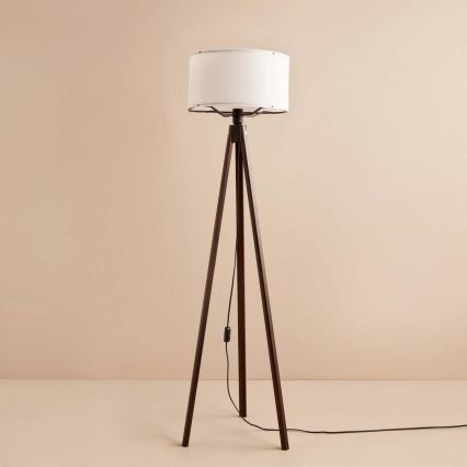 Напольная лампа AYD 1xE27/40W/230V коричневая/белая