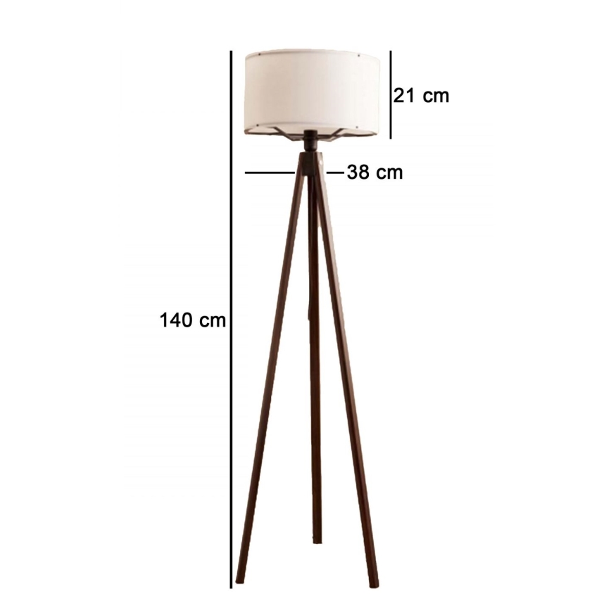 Напольная лампа AYD 1xE27/40W/230V коричневая/белая