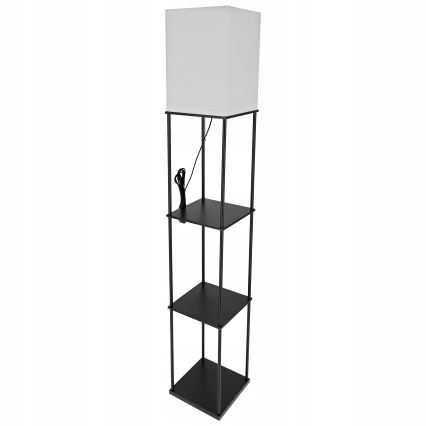 Напольная лампа с полками 1xE27/40Вт/230В чёрная/белая