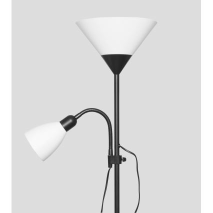 Напольная лампа WENDY 1xE27/100W/230V + 1xE14/40W чёрная
