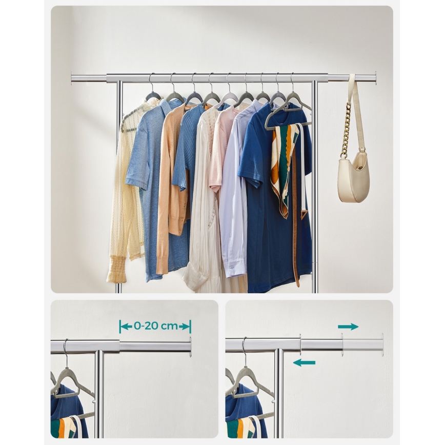 Напольная мобильная вешалка LINEA, серебристая