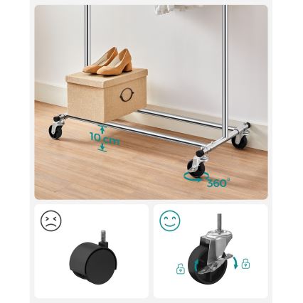 Напольная мобильная вешалка LINEA, серебристая