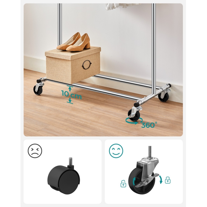 Напольная мобильная вешалка LINEA, серебристая