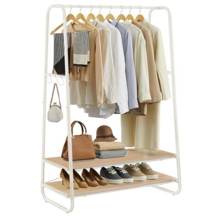 Напольная вешалка LINEA белая/коричневая