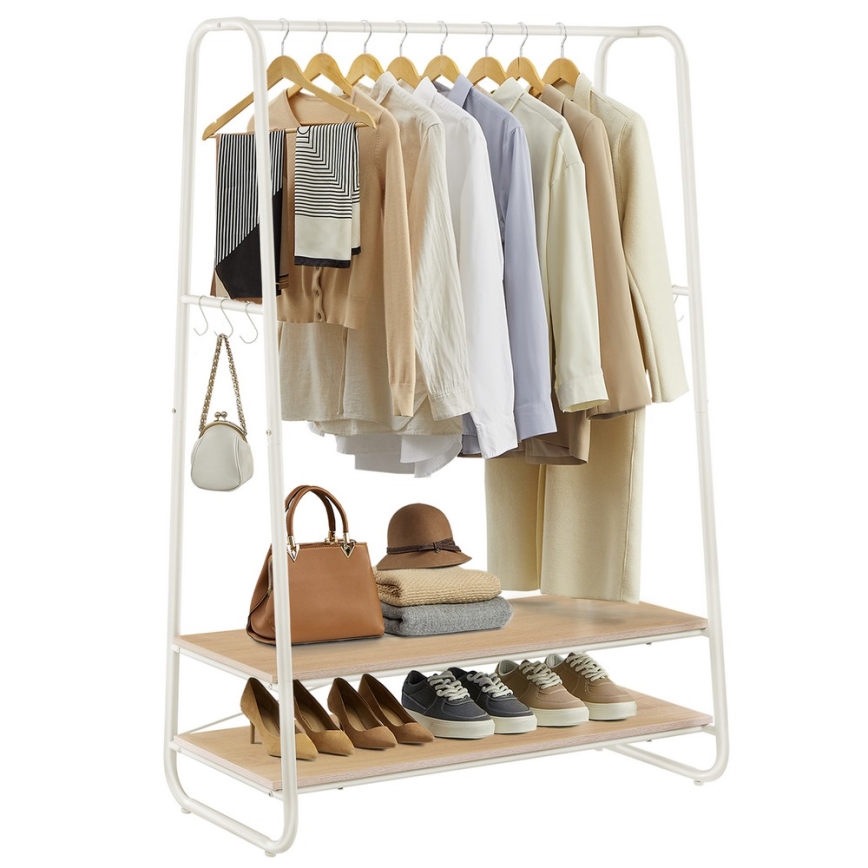 Напольная вешалка LINEA белая/коричневая