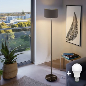 Напольный LED-торшер TUNJA 1xE27/20W/230V, Ø 30 см, черный/коричневый