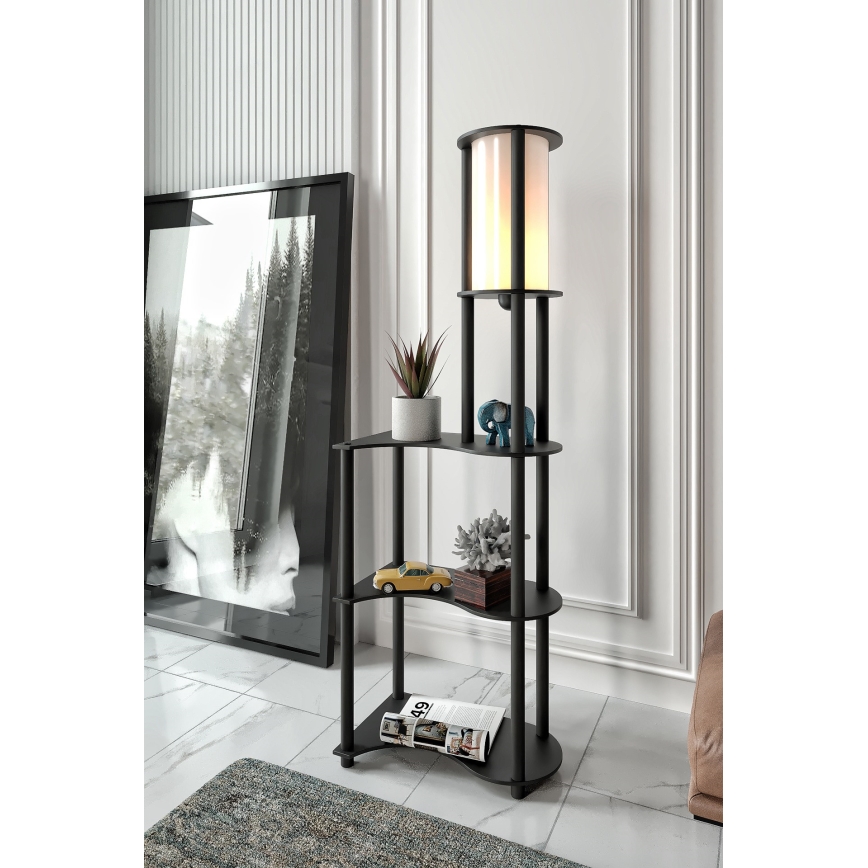 Напольный торшер с полками NOTO, 1x E27/40W/230V, черный