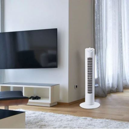 Напольный вентилятор с таймером 45W белый