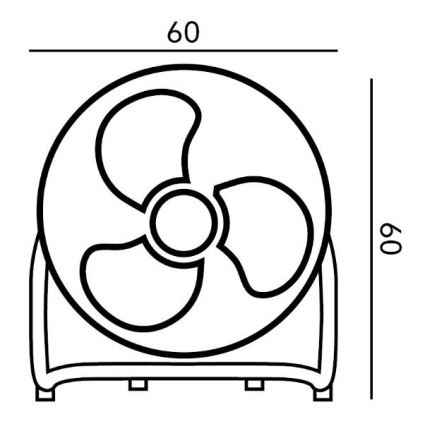 Напольный вентилятор VIENTO 100W/230V блестящий хром