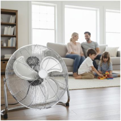 Напольный вентилятор VIENTO 200W/230V, глянцевый хром