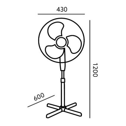 Напольный вентилятор VIENTO 45W/230V белый