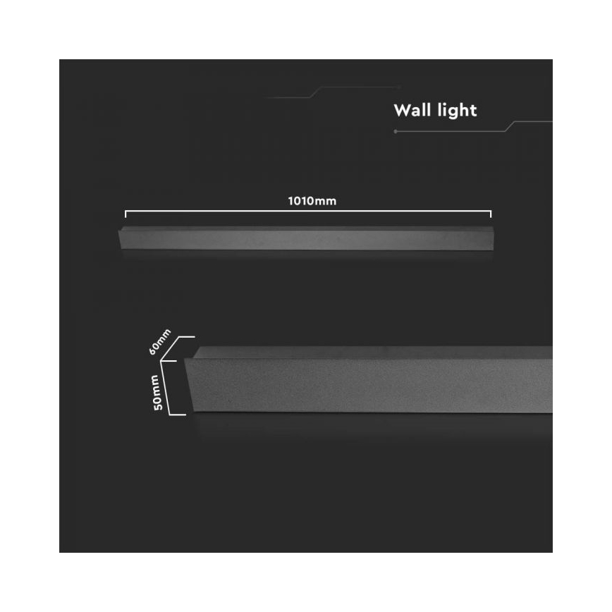 Наружный настенный светильник LED — 16 Вт, 230 В, 4000 К, IP65, 101 см, антрацит
