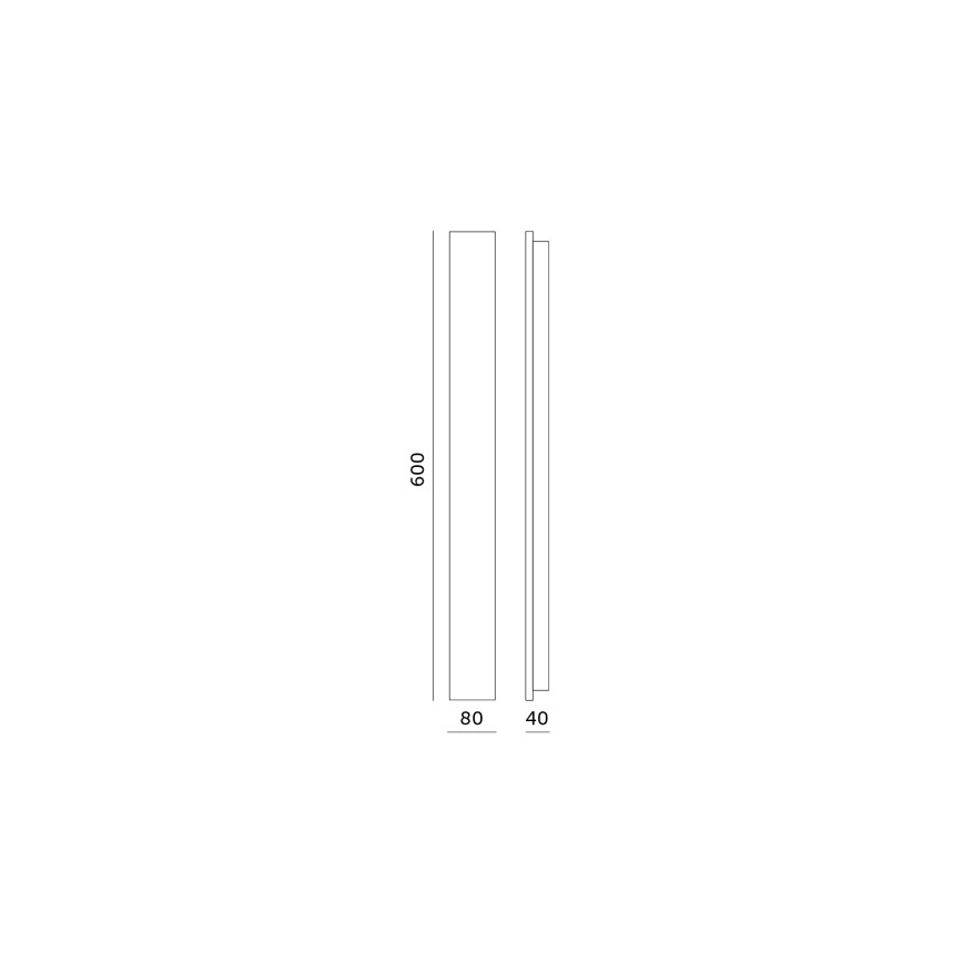 Наружный настенный светильник MIRANA S LED/12 Вт/230 В/4000 К IP44 60 см чёрный