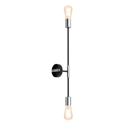 Nástěnná светильник FLAME 2xE27/60W/230V черная/блестящий хром
