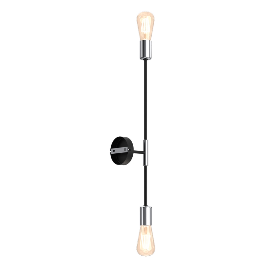Nástěnná светильник FLAME 2xE27/60W/230V черная/блестящий хром