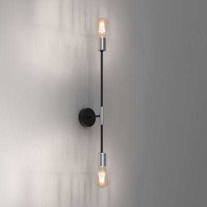 Nástěnná світильник FLAME 2xE27/60W/230V чорний/глянцевий хром