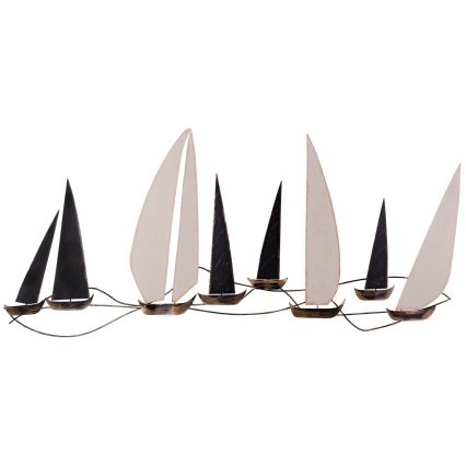 Настенное украшение 52x117 см парусник из металла
