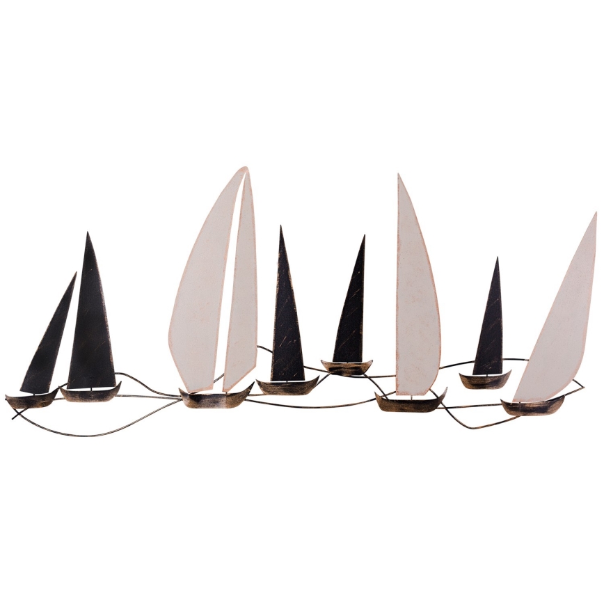Настенное украшение 52x117 см парусник из металла