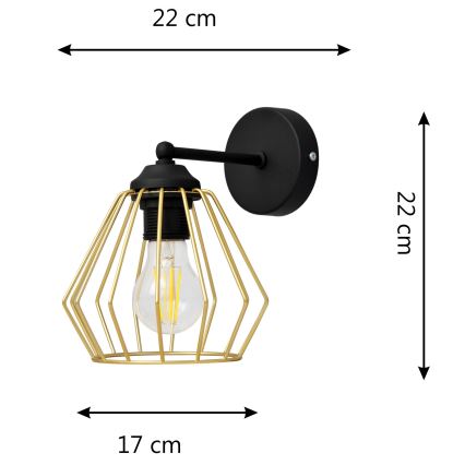 Настенная лампа AGAT 1xE27/15W/230V золотой/черный