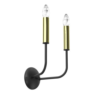 Настенная лампа AKASYA 2xE14/15W/230V черный/золотистый