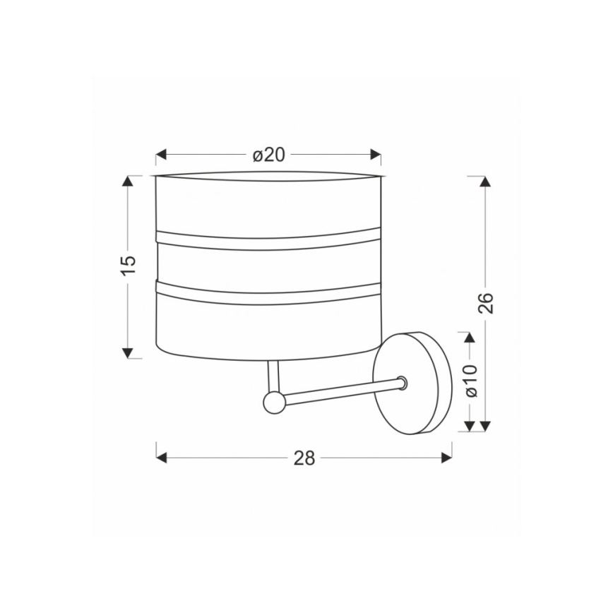 Настенная лампа ANDY 1xE27/40W/230V черный/золотистый