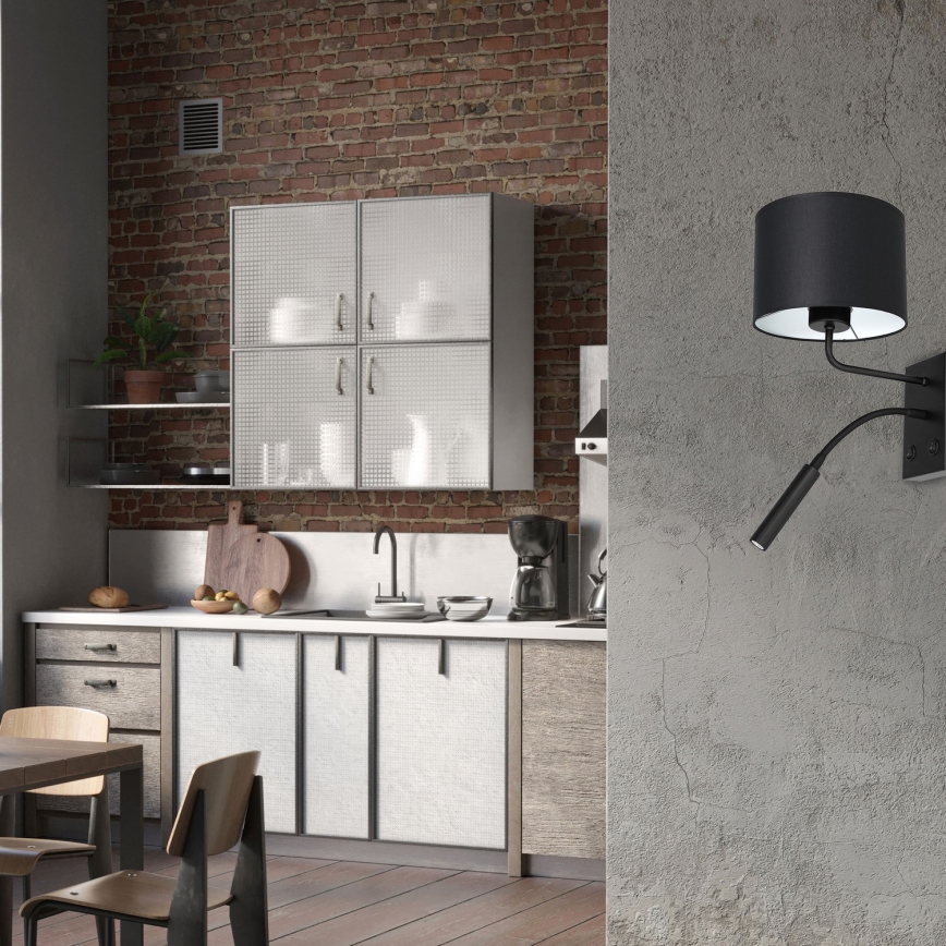 Настенная лампа ARDEN 1xE27/60W+1xG9/8W/230V черный/белый