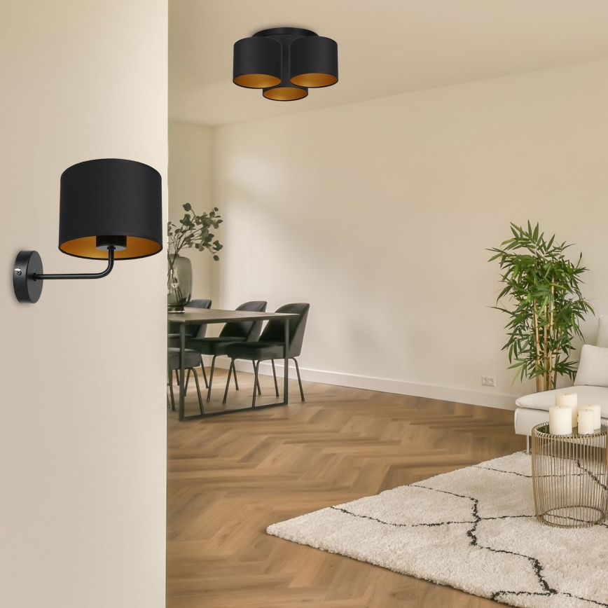 Настенная лампа ARDEN 1xE27/60W/230V черный/золотистый