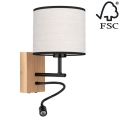 Настенная лампа BOHO 1xE27/25W/230V + LED/1W/230V дуб - сертифицировано FSC