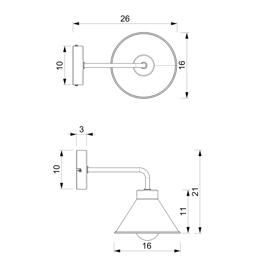 Настенная лампа DEMET 1xE27/60W/230V черная/золотая