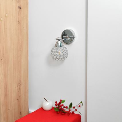 Настенная лампа DORIS 1xE27/15W/230V блестящий хром/прозрачный
